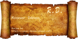 Rosner Dénes névjegykártya